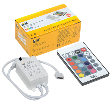 Контроллер для светодиодной ленты "ИЭК" RGB 3 канала 2А 72Вт/12В с ПДУ ИК