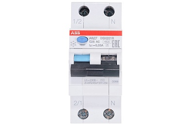 Выключатель автоматический дифференциальный (АВДТ) DSH201R 1п+N C25А 30мА тип АС (DSH201R C25 AC30)