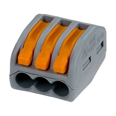 КЛЕММНИК  3х2,5 "WAGO" с рычажком (222-413)