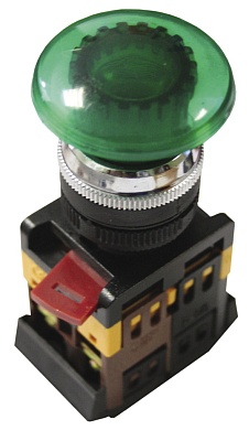 Кнопка   ИЭК AELA-22 (зеленый гриб.с подсв.)