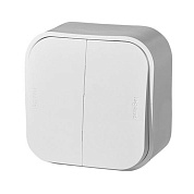 Выключатель   2кл. О/П /бел/ (LEGRAND Quteo) (782202)