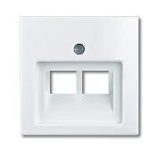 Накладка 2-ой ТЛФ/Комп розетки белая ABB Basic 55 (1753-0-0095)