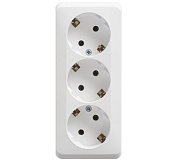 Розетка 3-ая  О/П З/К белый/(Lexel Этюд) PA16-011B