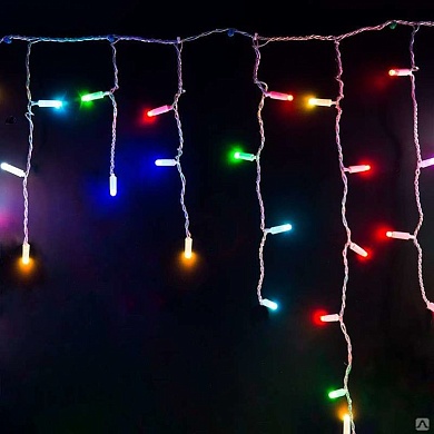 Гирлянда "Neon-night" (бахрома) светодиодный, 1,8 х 0,5 м, прозр. провод, 230 В, диоды RGB	(255-009)