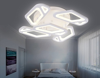 Люстра светодиодная "Ambrella" FA587/5 WH белый 113W 590*590*120 (ПДУ РАДИО 2.4G)АКЦИЯ