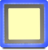 Светильник светодиодный "Smartbuy" квадрат с голубой подсветкой 13Вт 3000К IP20 (SBLSq1-DLB-13-3K-B)