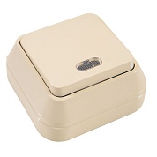 Выключатель   1кл. О/П с подсв./крем/ (Makel) (45221)