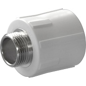 Муфта комб. нар. резьба д/полипропиленновых труб под сварку 32*1 (цв. белый) (Политэк 900003201)