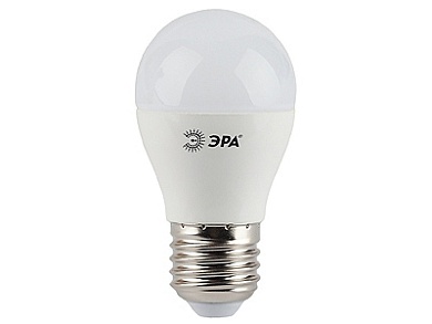 Лампа светодиодная "ЭРА" LED smd Р45 7Вт E-27 220В 4000K (шар матовый)