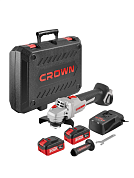 Болгарка аккумуляторная CROWN 125мм бесщеточная 20В 8000об/мин 2АКБ 4Ач