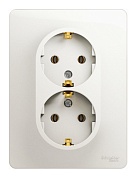 Розетка 2-мест. с/п з/к перламутр (SCHNEIDER GLOSSA ) (GSL000624)