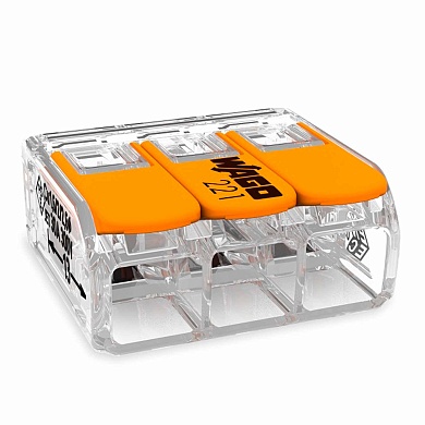 КЛЕММНИК  3х4 "WAGO" с рычажком (221-413)