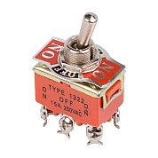 Тумблер ON-OFF-ON 2п 15A 250V (6c) (KN-203) REXANT (36-4132)