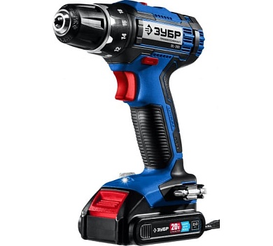 Аккумуляторная дрель-шуруповерт "ЗУБР ПРОФЕССИОНАЛ" 20В, 50 Нм, 2АКБ 2Ач, кейс (DL-201-22)