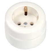 Розетка О/П З/К керамика (белая) (IN)