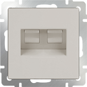 Механизм РОЗЕТКИ КОМП. UTP RJ-45+RJ-45 2мест. с/п (WERKEL) (слоновая кость) (WL03-RJ-45+RJ-45)-ivory