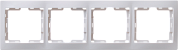 Рамка горизонтальная 4-ая (белая) КВАРТА "ИЭК" (EMK40-K01-DM)