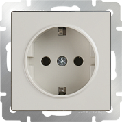 Механизм РОЗЕТКИ  1-мест. с/п з/к  (WERKEL) (сл.кость) (WL04/03-SKG-01-IP20-ivory)