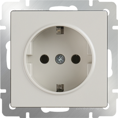 Механизм РОЗЕТКИ  1-мест. с/п з/к  (WERKEL) (сл.кость) (WL04/03-SKG-01-IP20-ivory)