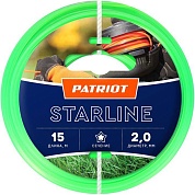ЛЕСКА ДЛЯ ТРИММЕРА  2,0мм "PATRIOT"  (катушка 15м) Standart/starline звезда (зеленая)