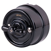 Выключатель на 4 положения двухклавишный (черный) Ретро WERKEL