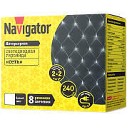 Гирлянда "Navigator" "Сеть" 2x2м прозр.провод, белый IP20 61 851(NGF-N01-240CW-12-2x2m-230-TR-IP20)