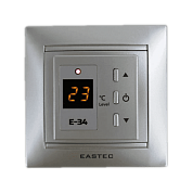 Термостат "EASTEC" E 34 серебро, встраиваемый, 3,5кВт, датчик встраиваемый, 0-99°С