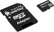 Карта памяти micro SDHC "Smartbuy" 16 GB + адаптер SD (SB16GBSDCL10-01)