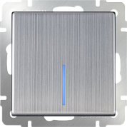 Механизм ВЫКЛЮЧАТЕЛЯ  1кл. с/п с подсветкой (WERKEL) (глянцевый никель) (WL02-SW-1G-LI/Led)