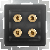 Механизм РОЗЕТКИ АУДИО (WERKEL) (серо-коричневый) (WL02-AUDIOx4)