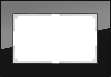 Рамка для двойной розетки (WERKEL) (черный,стекло)/ WL01-Frame-01-DBL