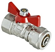 Кран шаровой VALTEC, под обжим,рукоятка бабочка 16х1/2 нар. (VT.341.N.1604)