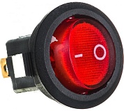 Кнопка ON-OFF круглая красная c подсветкой 6А 250V (3c) (RWB-214 "REXANT" (36-2570)