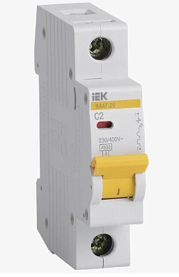 Выключатель автоматический модульный 1п C 2А 4.5kA ВА47-29 ИЭК MVA20-1-002-C