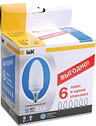 ЛАМПА ЭНЕРГОСБ. "ИЭК"   9Вт свеча Е-14 (2700К) КЭЛР-С "ПРОМОПАК" (6шт) (АКЦИЯ)