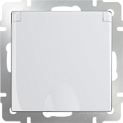 Механизм РОЗЕТКИ  1-мест. с/п з/к c крышкой/шторки (WERKEL) (белая) (WL04/03/01-SKGSC-01-IP44-white)