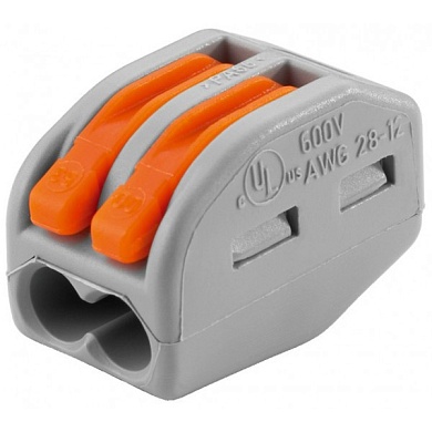 КЛЕММНИК  2х2,5 "WAGO" с рычажком (222-412)
