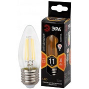 Лампа светодиодная "ЭРА" F-LED B35 11Вт E-27 220В 2700K (филамент свеча прозрачная)