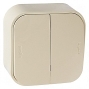 Выключатель   2кл. О/П /крем/ (LEGRAND Quteo) (782232)