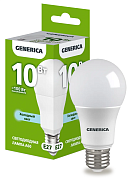 Лампа светодиодная  "GENERICA" A60 220В 10Вт E27 6500K (АКЦИЯ)  (LL-A60-10-230-65-E27-G)
