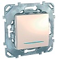 Механизм ВЫКЛЮЧАТЕЛЯ 1кл. прох. с подсв. крем (UNICA) (MG U5.203.25NZD)