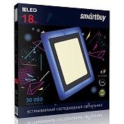 Светильник светодиодный встраиваемый "Smartbuy" квадрат с синей подсв.18Вт 3000К IP20 (SBLSq-DLB-18-