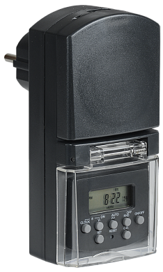 Розетка-таймер "ИЭК" РТЭ-3   электронный 1мин 7дн 140on/off 16А IP44 тёмно-серая