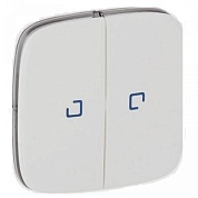 Панель лицевая для 2-кл. выкл. с подсветкой (белая) (Legrand Valena Allure) (755225)