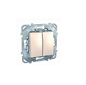 Механизм ВЫКЛЮЧАТЕЛЯ 2кл. проходной крем (UNICA)