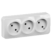 Розетка   3-я  О/П /белый/ GLORY "ИЭК" (ERH30-K01-10)