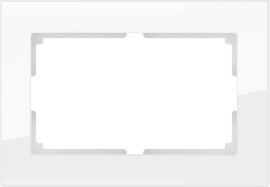 Рамка для двойной розетки (WERKEL) (белый,стекло)/ WL01-Frame-01-DBL
